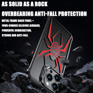 Suitable For Iphone 14/15 Series Spider Armor Design Metal Mobile Phone Case Without Borders