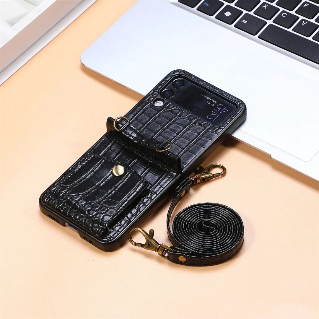 Samsung Crocodile Pattern Long Lanyard Mobile Phone Case